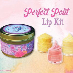 Perfect Pout Healthy Lip Booster Trio Kit / Organic Lip Plumping Kit